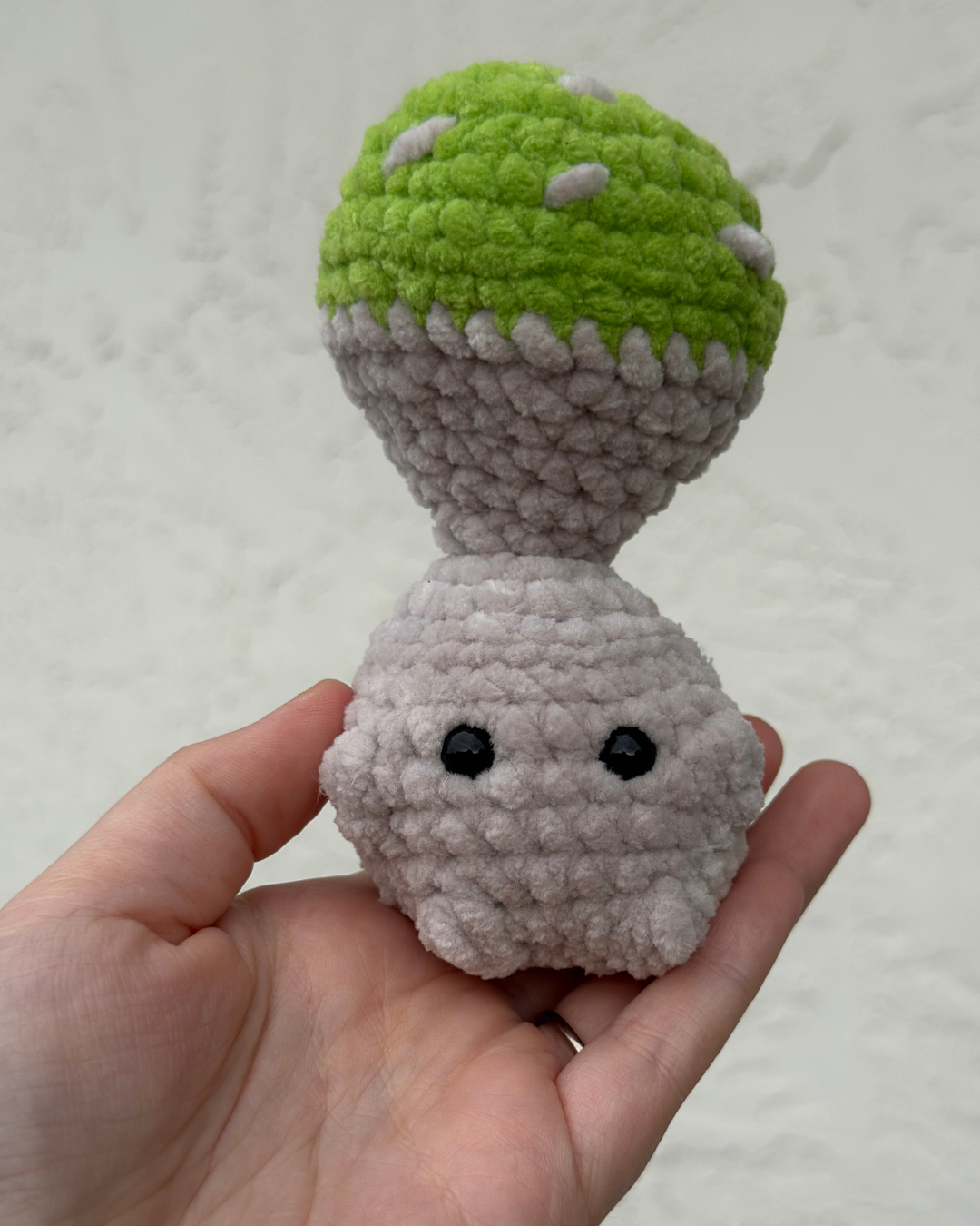 Mini Green Mushroom Pop-It Fidget Plush | Handmade Crochet Sensory Toy