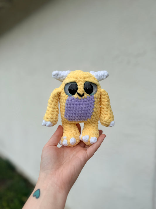 Handmade Munchie Monster Crochet Plush | Premier Yarn Plush with Custom Eyes