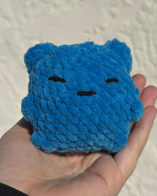 Handmade Leafback Plush | Crochet Nature Creature Plush | Soft Blue Chenille Plush