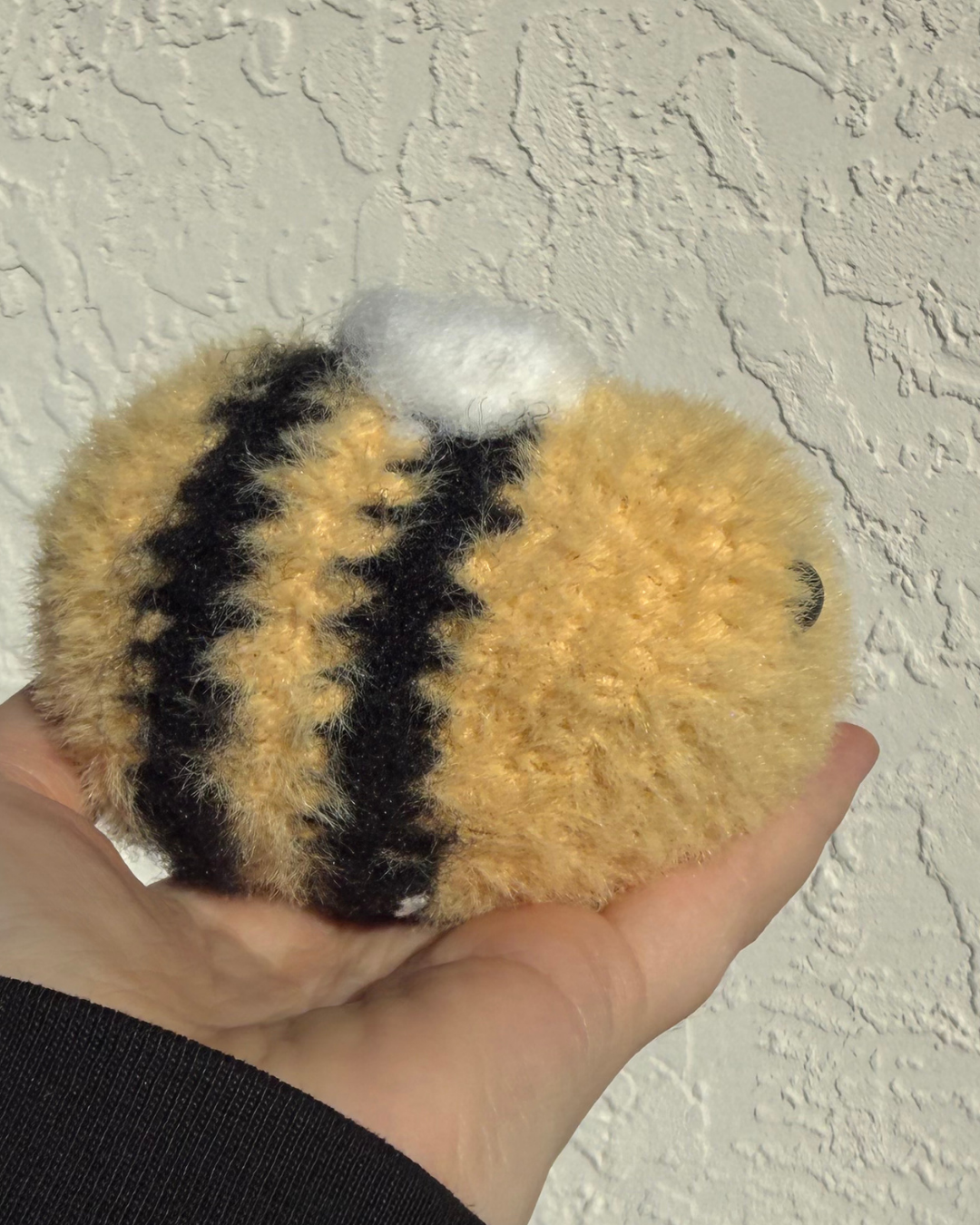 Handmade Fuzzy Bee Plush | Crochet Bumble Buddy | Soft & Fluffy Bee Plushie