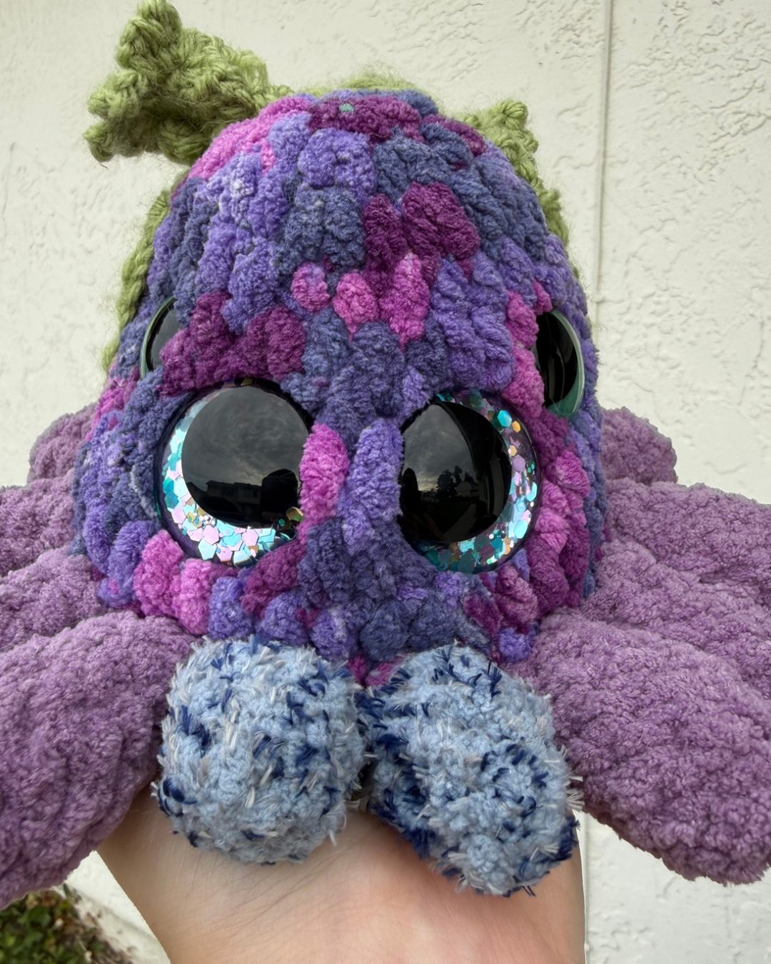 Handmade Grapevine Spider Plush | Crochet Spider Plushie | Bernat Blanket Yarn Plush
