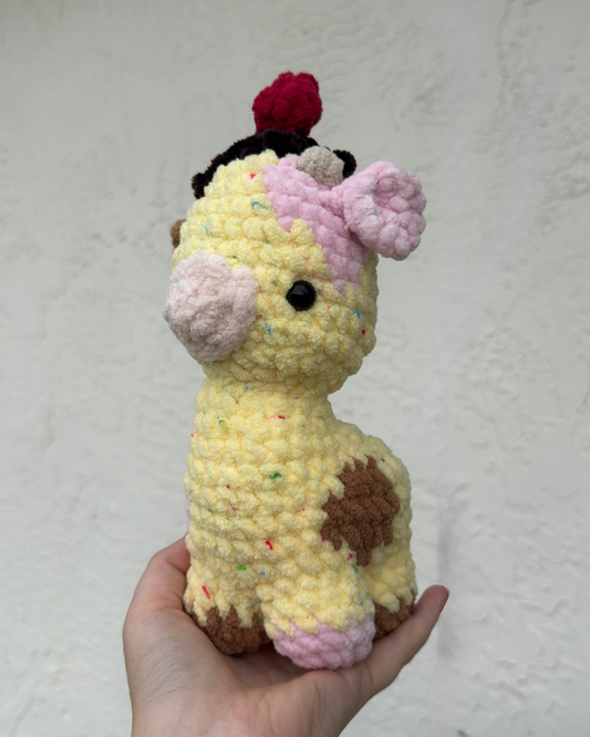 Handmade Ice Cream Cow Crochet Plush | Soft Premier & Loops & Threads Yarn