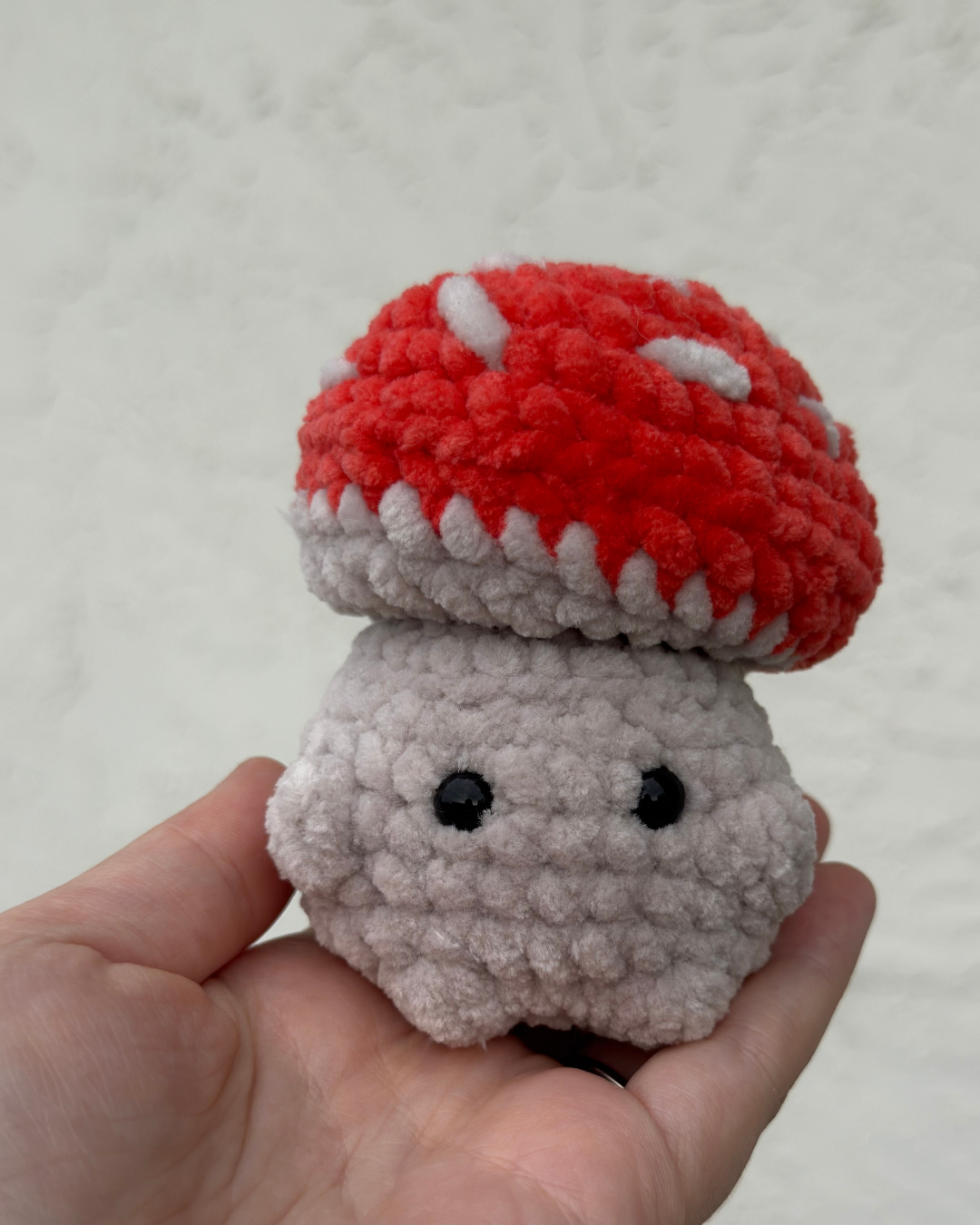 Mini Red Mushroom Pop-It Fidget Plush | Soft Crochet Sensory Toy