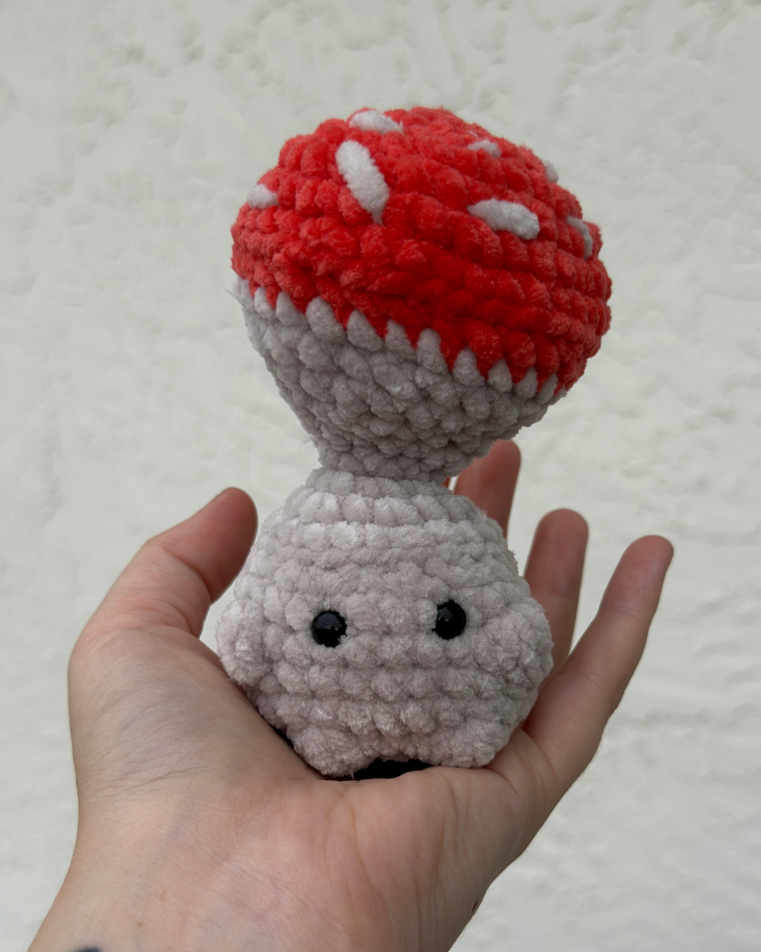 Mini Red Mushroom Pop-It Fidget Plush | Soft Crochet Sensory Toy