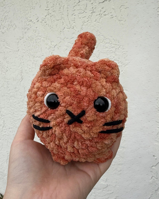 Handmade Orange Cat Plush | Crochet Plushie | Soft Chenille Yarn Cat