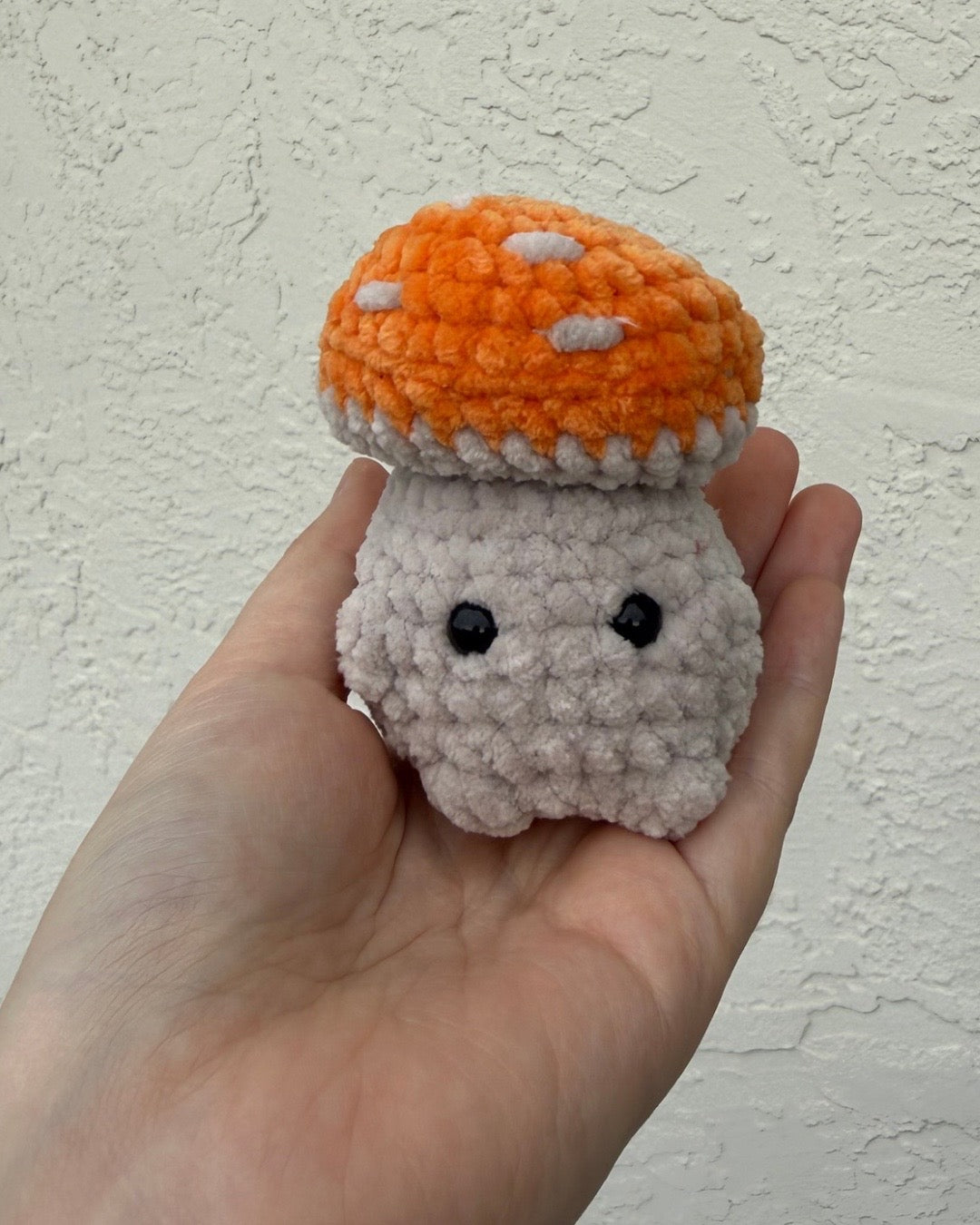 Mini Orange Mushroom Pop-It Fidget Plush | Handmade Crochet Plushie | Soft Premier Parfait Yarn