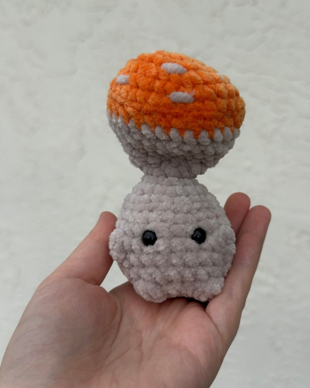 Mini Orange Mushroom Pop-It Fidget Plush | Handmade Crochet Plushie | Soft Premier Parfait Yarn