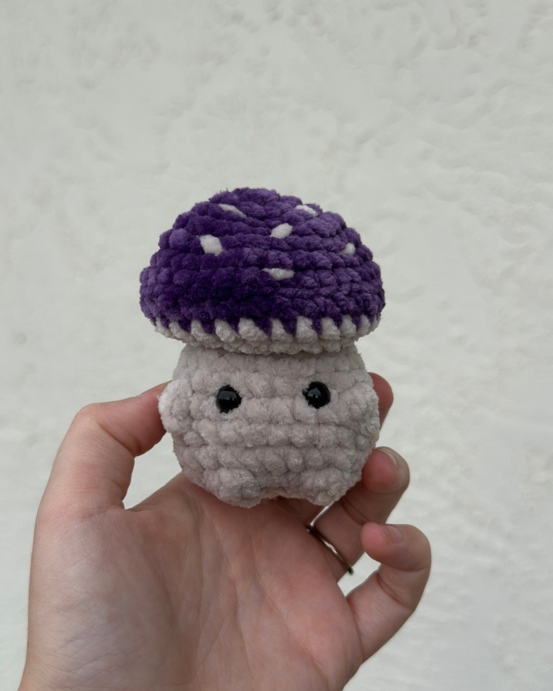 Mini Purple Mushroom Pop-It Fidget Plush | Handmade Crochet Plush | Soft Premier Parfait Yarn