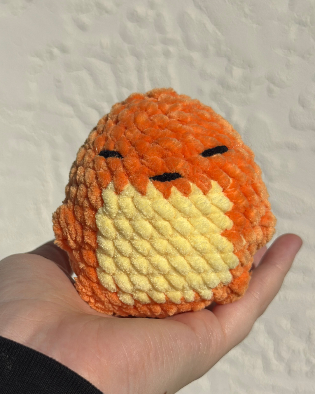 Handmade Flame Lizard Plush | Crochet Fire Creature Plush | Soft Chenille Collectible Plush