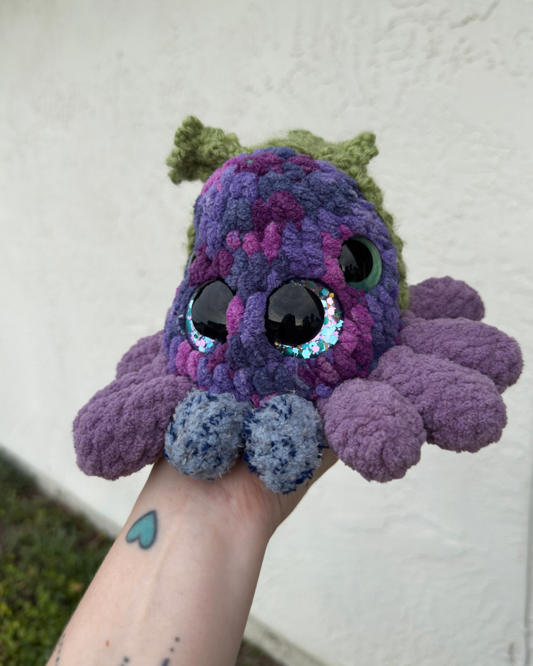 Handmade Grapevine Spider Plush | Crochet Spider Plushie | Bernat Blanket Yarn Plush